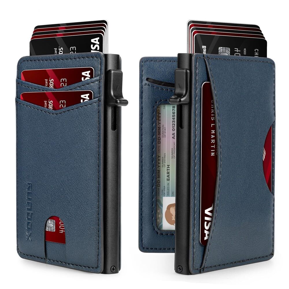 7196 Slim Card Wallet with ID Window – Minimalist RFID Wallet, Pop-Up
